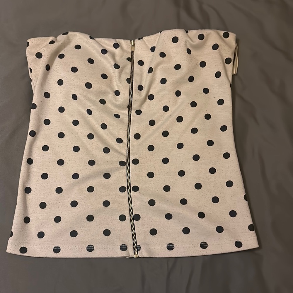 Body Central Brand Women’s Polka Dot Zippered Crop Top